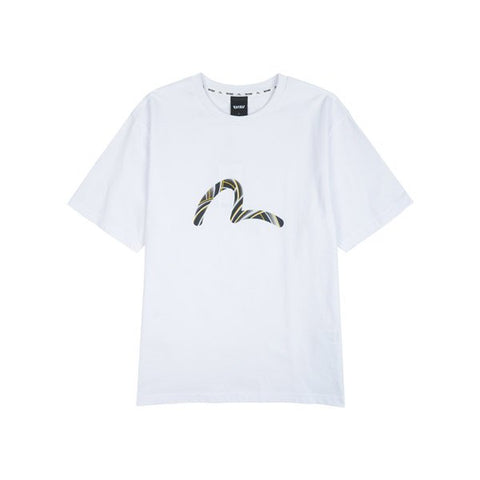 EVISU 短袖T恤-白色+彩色LOGO（EU5UTS902）