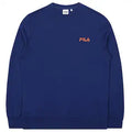 FILA 長袖衛衣-藍色+背面橙色塊LOGO