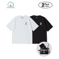 LifeWork  黑/白色 左狗頭圖 T恤2件套（LW235TS900）