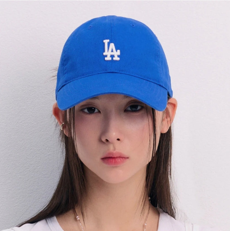 MLB 韓國 洛杉磯道奇隊棒球帽-藍色（白色小Logo）