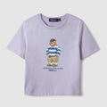 WHO.A.U 紫色短袖T恤 中間大熊圖案（WHRPE2424F）