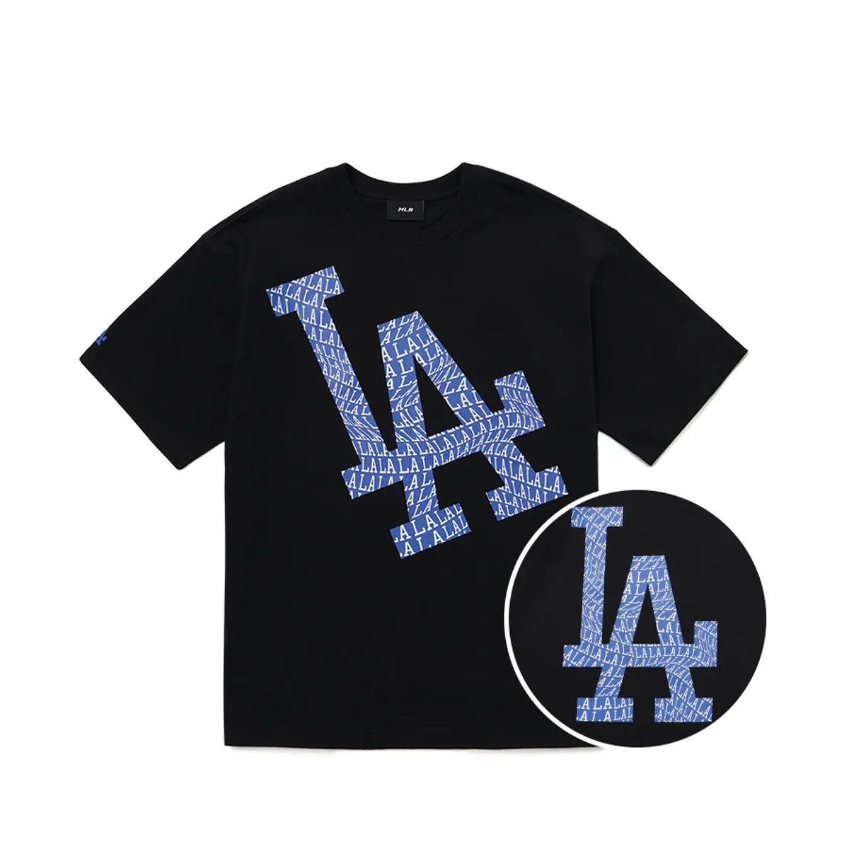 MLB 男女同款黑色T恤-蓝色大LOGO（3ATS60023-07BKS）