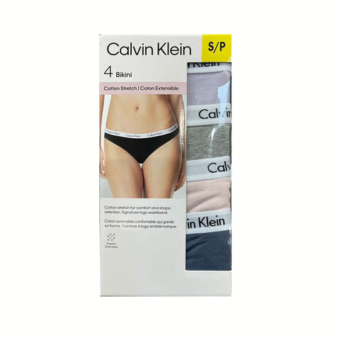 Calvin Klein 4 Bikini 女裝內褲 (1盒4條) -灰/肉/紫/藏青