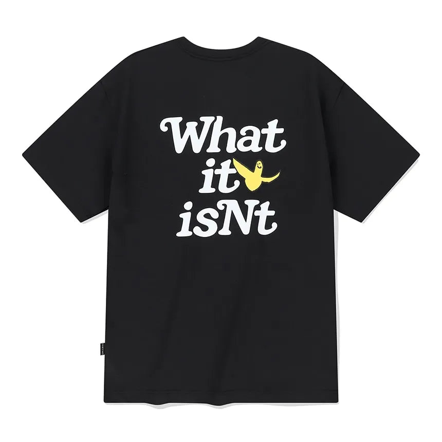 WHAT IT ISNT 黑色 前小LOGO後大LOGO T恤（MG2402ST21）