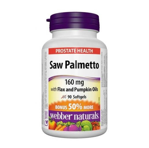 WEBBER NATURALS - 加拿大 Saw Palmetto 鋸棕櫚亞麻籽油南瓜籽油 160mg (90粒)#202711