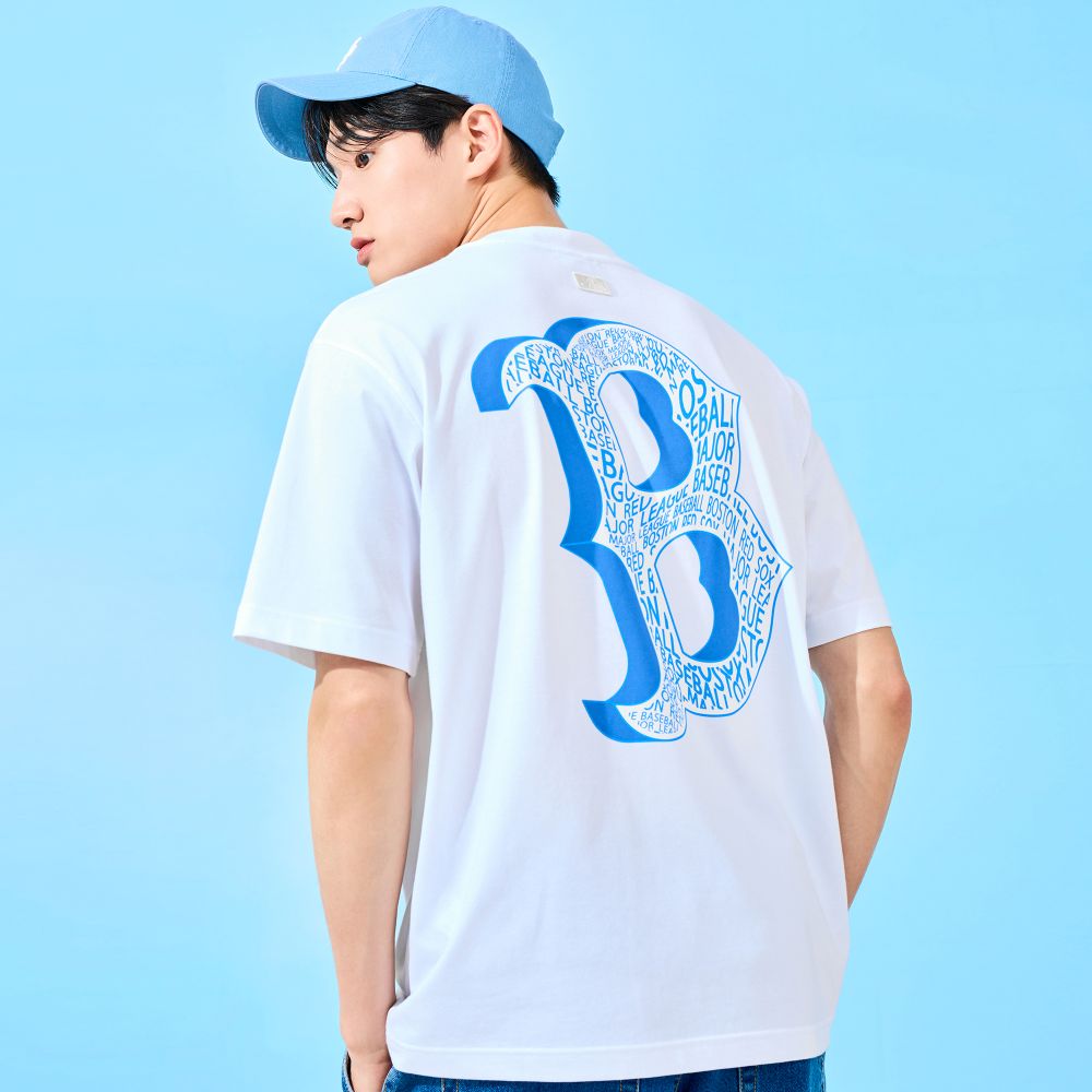 MLB 男女同款 背後大Logo短袖T恤 Illusion系列 波士頓紅襪隊 （3ATSU2033-43WHS）