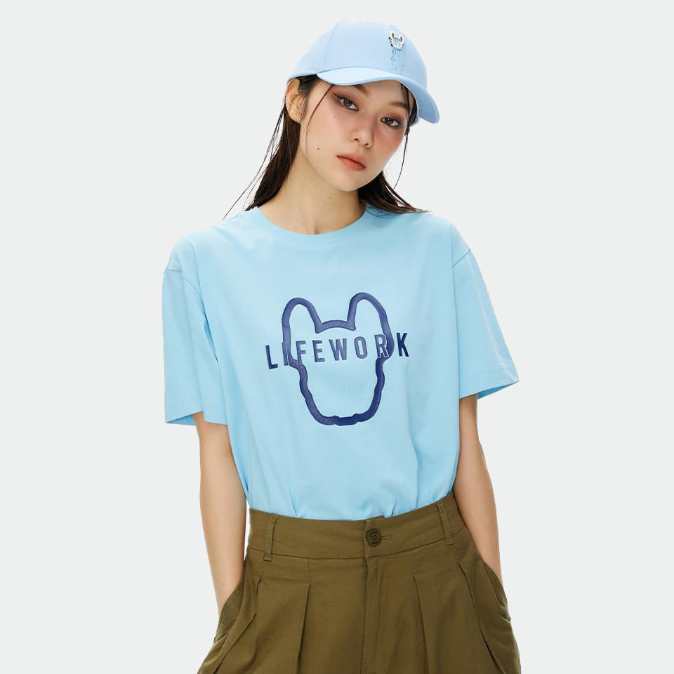 LifeWork 韓國2024女款棉質短袖LogoT恤