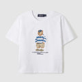 WHO.A.U 白色短袖T恤 中間大熊圖案（WHRPE2424F）