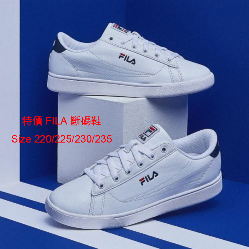 FILA COURT ACE 中性復古小白鞋-白色/藍色