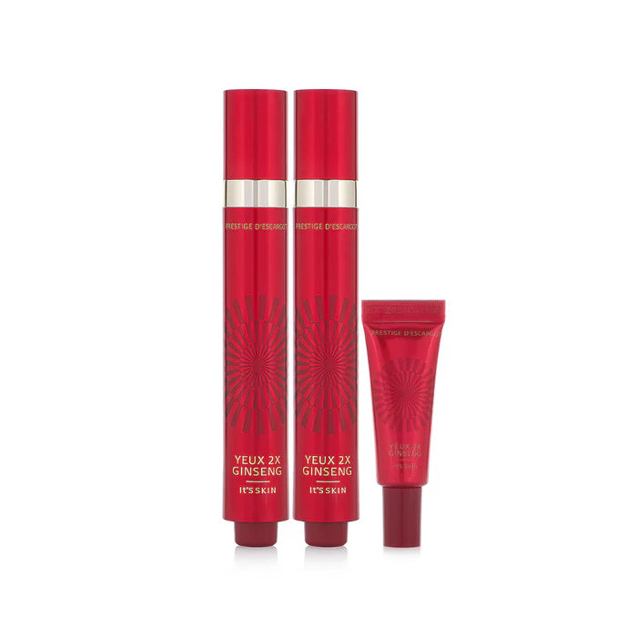 IT'S SKIN 伊思 Prestige 2X Ginseng D'escargot Double Set 紅參蝸牛滾珠眼霜套 15mlx2