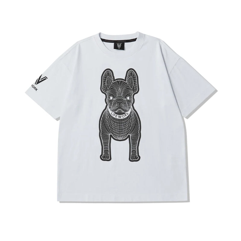 LifeWork 韓國法斗犬圖案圓領T恤（LW235TS982）