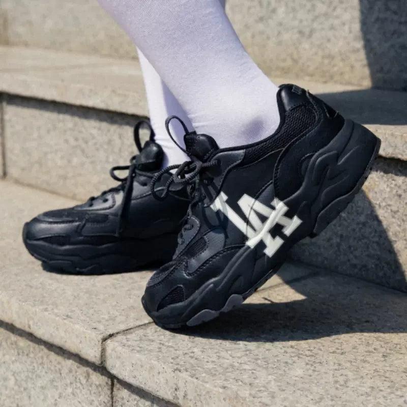 MLB Low Top 'Black Platform Dad Shoe 黑色厚底鞋