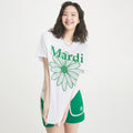 MARDI MERCREDI 白色綠色圖案T恤（TSHIRT FLOWERMARDI_WHITE GREEN）