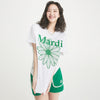 MARDI MERCREDI 白色綠色圖案T恤（TSHIRT FLOWERMARDI_WHITE GREEN）