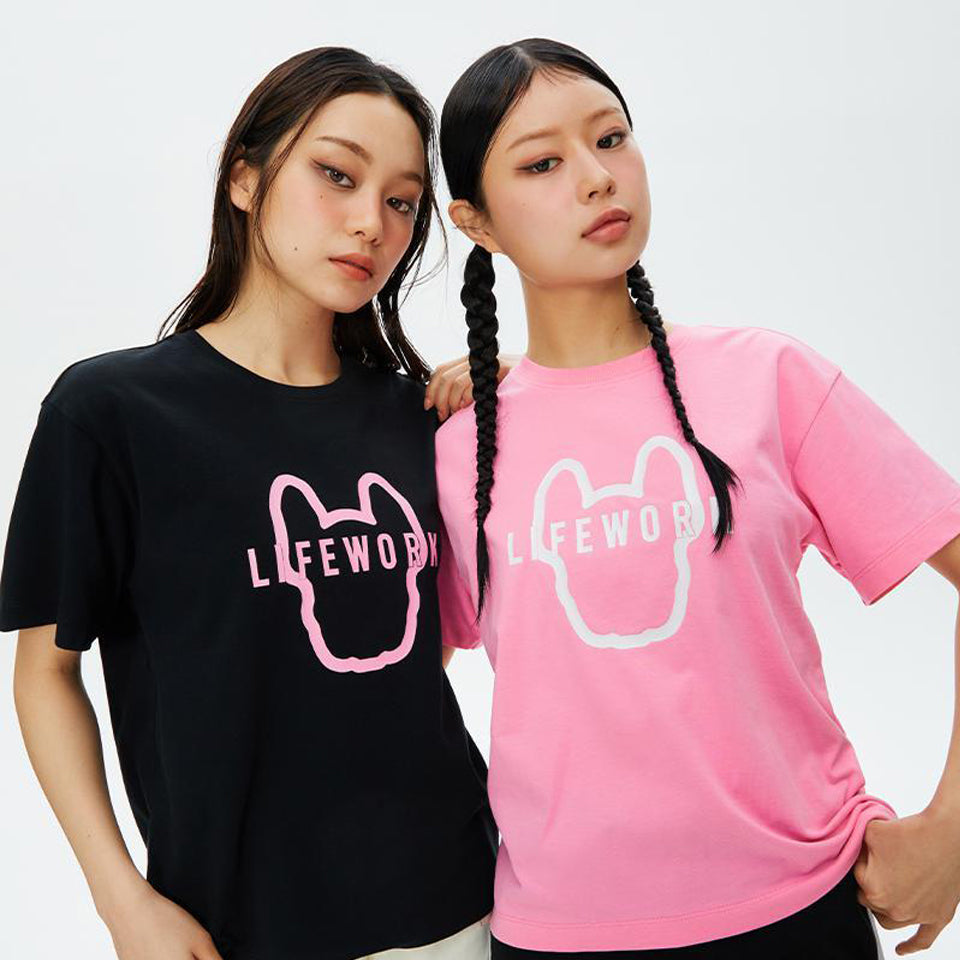 LifeWork 韓國女款棉質短袖LogoT恤