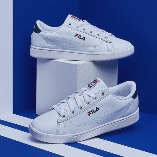 FILA COURT ACE 中性復古小白鞋-白色/藍色