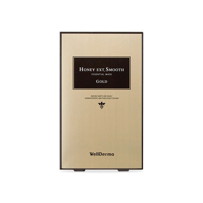 WellDerma夢蝸 - Honey Ext. Smooth Essential Mask Gold（韓國）蜂蜜黃金柔滑精華面膜 25ml (10片)