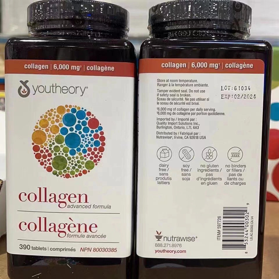 Youtheory 加拿大 Collagen Advanced Formula 膠原蛋白 強效配方 390粒