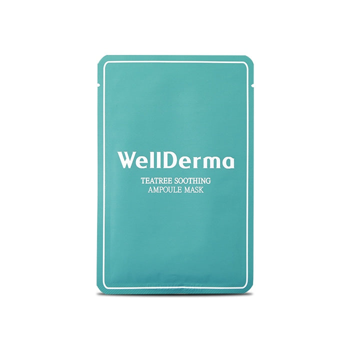 WellDerma夢蝸 - Teatree Soothing Ampoule Mask （韓國）茶樹舒緩面膜 (10片)