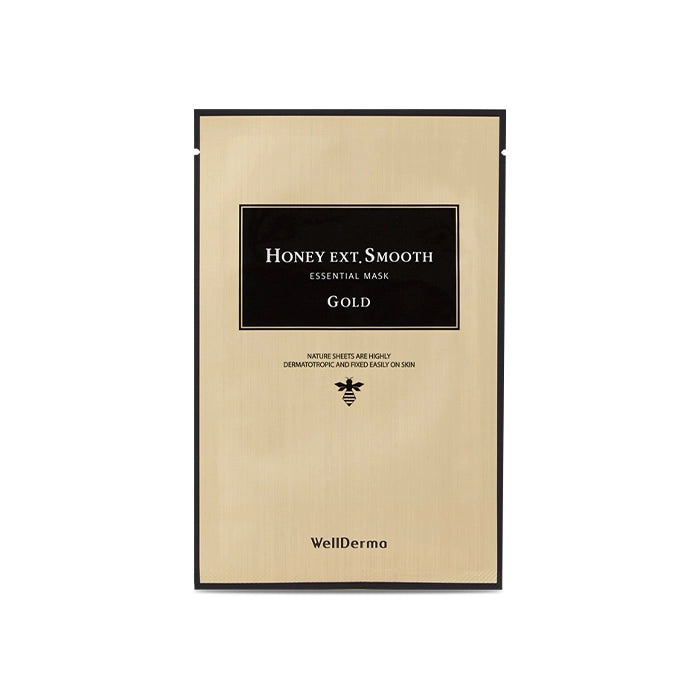 WellDerma夢蝸 - Honey Ext. Smooth Essential Mask Gold（韓國）蜂蜜黃金柔滑精華面膜 25ml (10片)